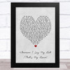 Marvin Gaye Wherever I Lay My Hat (That's My Home) Grey Heart Song Lyric Art Print