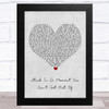 U2 Stuck In A Moment You Can't Get Out Of Grey Heart Song Lyric Art Print