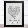The Showstoppers Ain't Nothin but a Houseparty Grey Heart Song Lyric Art Print
