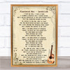 Fleetwood Mac Landslide Song Lyric Vintage Music Wall Art Print