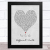 Four Tops I'm In A Different World Grey Heart Song Lyric Art Print