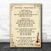 David Gray Please Forgive Me Song Lyric Vintage Music Wall Art Print