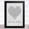 Ben Platt Share Your Address Grey Heart Song Lyric Art Print