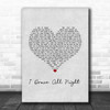 Celine Dion I Drove All Night Grey Heart Song Lyric Art Print