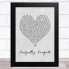 Simple Plan Perfectly Perfect Grey Heart Song Lyric Art Print