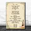 Blur Song 2 Song Lyric Vintage Music Wall Art Print