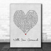 Yellowcard With You Around Grey Heart Song Lyric Art Print