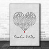 The Love Affair Rainbow Valley Grey Heart Song Lyric Art Print