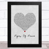 Paul McCartney Pipes Of Peace Grey Heart Song Lyric Art Print