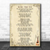 Bee Gees Stayin' Alive Song Lyric Music Wall Art Print