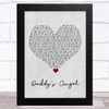Tony Carter Daddy's Angel Grey Heart Song Lyric Art Print
