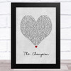 Carrie Underwood The Champion Grey Heart Song Lyric Art Print