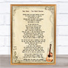 Bee Gees Too Much Heaven Song Lyric Music Wall Art Print
