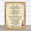 Coldplay Trouble Song Lyric Vintage Music Wall Art Print