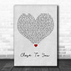 JLS Close To You Grey Heart Song Lyric Art Print