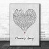 Carrie Underwood Mama's Song Grey Heart Song Lyric Art Print