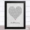 Vampire Weekend Unbelievers Grey Heart Song Lyric Art Print