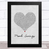 Pop Smoke Mood Swings Grey Heart Song Lyric Art Print