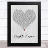 Bee Gees Night Fever Grey Heart Song Lyric Art Print