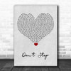 5 Seconds Of Summer Don't Stop Grey Heart Song Lyric Art Print