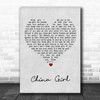 John Mellencamp China Girl Grey Heart Song Lyric Art Print