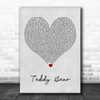 Red Sovine Teddy Bear Grey Heart Song Lyric Art Print