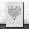 Kylie Minogue Supernova Grey Heart Song Lyric Art Print