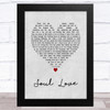 David Bowie Soul Love Grey Heart Song Lyric Art Print