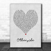 Post Malone Otherside Grey Heart Song Lyric Art Print