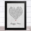 Chicago Happy Man Grey Heart Song Lyric Art Print