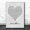 Queen Breakthru Grey Heart Song Lyric Art Print