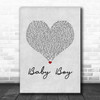 Big Brovaz Baby Boy Grey Heart Song Lyric Art Print