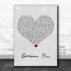 Aerosmith Dream On Grey Heart Song Lyric Art Print