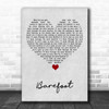 K.D. Lang Barefoot Grey Heart Song Lyric Art Print