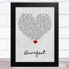 K.D. Lang Barefoot Grey Heart Song Lyric Art Print