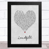 Daughter Landfill Grey Heart Song Lyric Art Print