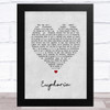 Loreen Euphoria Grey Heart Song Lyric Art Print