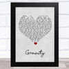 John Mayer Gravity Grey Heart Song Lyric Art Print