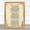 Bob Dylan It Ain't Me Babe Song Lyric Music Wall Art Print