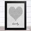 Christina Aguilera Dirrty Grey Heart Song Lyric Art Print