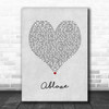 Alanis Morissette Ablaze Grey Heart Song Lyric Art Print
