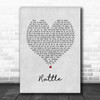 Bingo Players Rattle Grey Heart Song Lyric Art Print