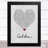 Cliff Richard Golden Grey Heart Song Lyric Art Print