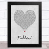 Why Don't We Fallin Grey Heart Song Lyric Art Print