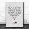 Commodores Still Grey Heart Song Lyric Art Print