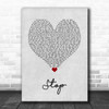 Spice Girls Stop Grey Heart Song Lyric Art Print