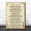 Bob Marley Buffalo Soldier Song Lyric Music Wall Art Print