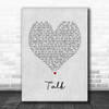 Khalid Talk Grey Heart Song Lyric Art Print