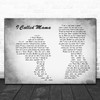 Tim McGraw I Called Mama Man Lady Couple Grey Song Lyric Art Print