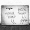 The Temptations My Girl Man Lady Couple Grey Song Lyric Art Print